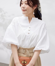 Chez toi | スリットネック袖バルーンブラウス(シャツ/ブラウス)