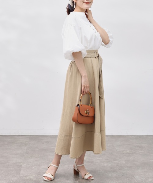 Chez toi（シェトワ）の「スリットネック袖バルーンブラウス（シャツ/ブラウス・レディース・オフホワイト/ネイビー/アイボリー/グリーン・FREE）」の18枚目の写真