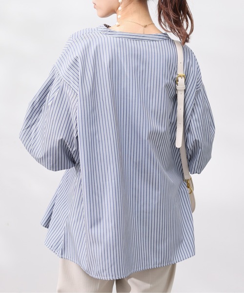 Chez toi（シェトワ）の「スリットネック袖バルーンブラウス（シャツ/ブラウス・レディース・オフホワイト/ネイビー/アイボリー/グリーン・FREE）」の20枚目の写真