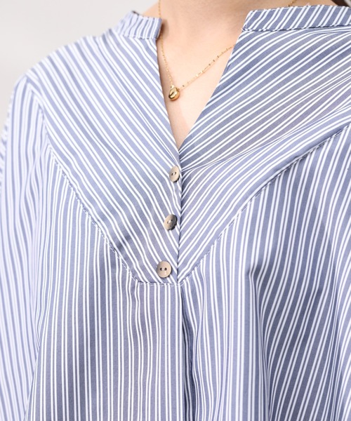 Chez toi（シェトワ）の「スリットネック袖バルーンブラウス（シャツ/ブラウス・レディース・オフホワイト/ネイビー/アイボリー/グリーン・FREE）」の22枚目の写真