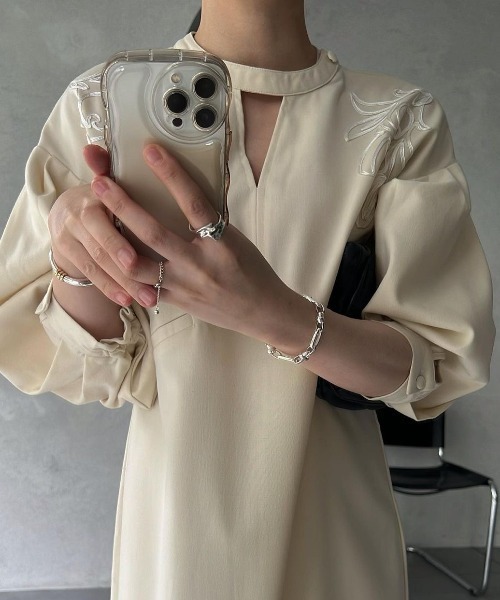 ワンピース WILLFULLY v neck open cord embroidery OP WILLFULLY（ウィルフリー）の「v neck open cord embroidery OP