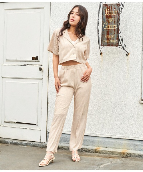 ANAP（アナップ）の「ウェーブシアー開襟シャツ【別売りSETUP】（シャツ/ブラウス・レディース・ライトベージュ/ブラック/ネイビー・FREE）」の11枚目の写真