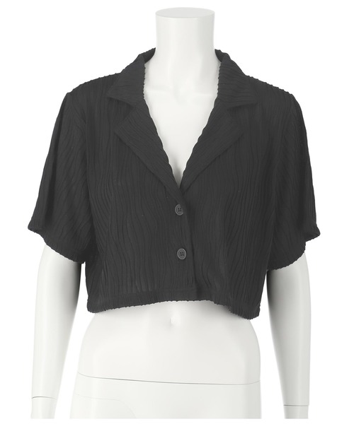 ANAP（アナップ）の「ウェーブシアー開襟シャツ【別売りSETUP】（シャツ/ブラウス・レディース・ライトベージュ/ブラック/ネイビー・FREE）」の13枚目の写真