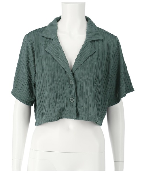 ANAP（アナップ）の「ウェーブシアー開襟シャツ【別売りSETUP】（シャツ/ブラウス・レディース・ライトベージュ/ブラック/ネイビー・FREE）」の16枚目の写真