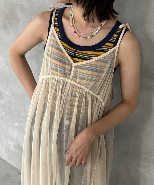 kutir(クティール)の「マルチボーダータンクトップ(タンクトップ・レディース・イエロー系その他/ピンク系その他/グリーン系その他・FREE)」の3枚目の写真