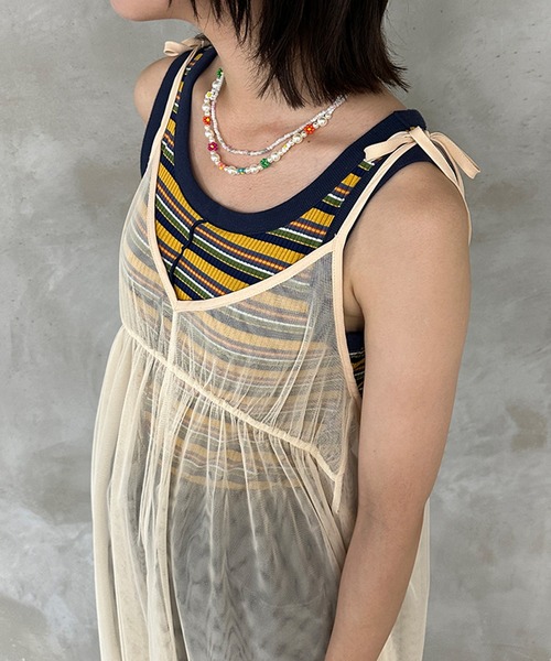 kutir(クティール)の「マルチボーダータンクトップ(タンクトップ・レディース・イエロー系その他/ピンク系その他/グリーン系その他・FREE)」の4枚目の写真