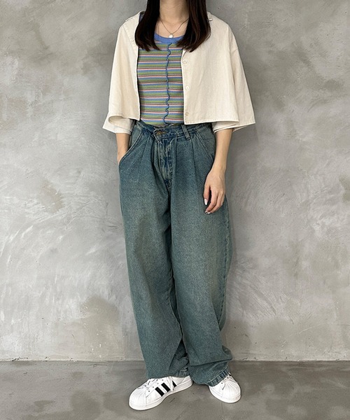 kutir(クティール)の「マルチボーダータンクトップ(タンクトップ・レディース・イエロー系その他/ピンク系その他/グリーン系その他・FREE)」の6枚目の写真