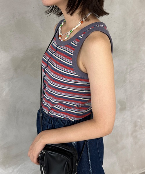 kutir(クティール)の「マルチボーダータンクトップ(タンクトップ・レディース・イエロー系その他/ピンク系その他/グリーン系その他・FREE)」の5枚目の写真