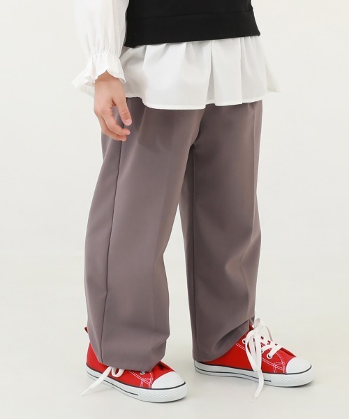 devirock（デビロック）の「ハイウエスト ワイドタックパンツ（その他パンツ・キッズ・テラコッタ/グリーン系5/ブルー系6/グレー/ブラック・110cm/100cm/160cm/150cm/140cm/130cm/120cm）」の3枚目の写真