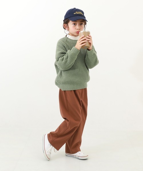 devirock（デビロック）の「ハイウエスト ワイドタックパンツ（その他パンツ・キッズ・テラコッタ/グリーン系5/ブルー系6/グレー/ブラック・110cm/100cm/160cm/150cm/140cm/130cm/120cm）」の7枚目の写真