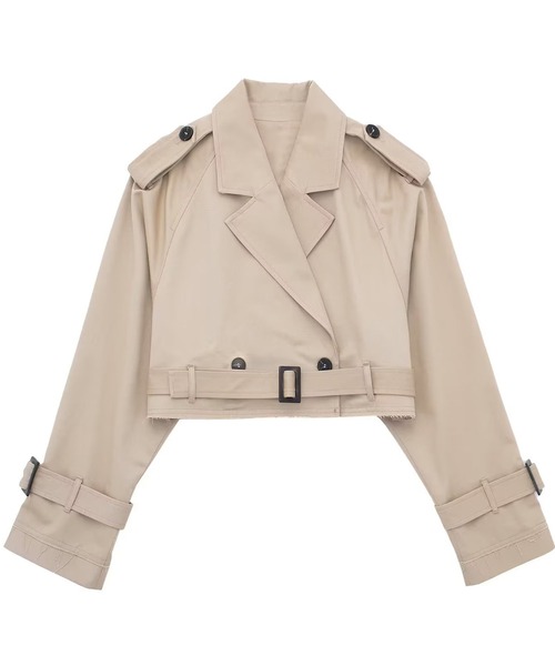ROOPTOKYO（ループトウキョウ）の「▲ショート丈トレンチコート（トレンチコート・レディース・ブラック/ベージュ/ネイビー/カーキ・S/M/L/XS）」の3枚目の写真