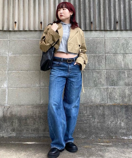 ROOPTOKYO（ループトウキョウ）の「▲ショート丈トレンチコート（トレンチコート・レディース・ブラック/ベージュ/ネイビー/カーキ・S/M/L/XS）」の6枚目の写真