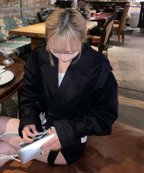 ROOPTOKYO（ループトウキョウ）の「▲ショート丈トレンチコート（トレンチコート・レディース・ブラック/ベージュ/ネイビー/カーキ・S/M/L/XS）」の12枚目の写真