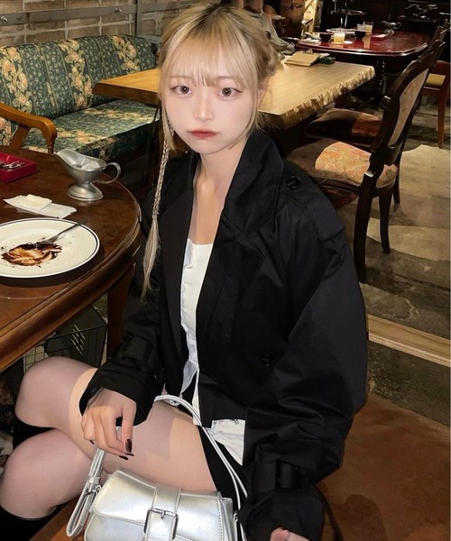 ROOPTOKYO（ループトウキョウ）の「▲ショート丈トレンチコート（トレンチコート・レディース・ブラック/ベージュ/ネイビー/カーキ・S/M/L/XS）」の15枚目の写真