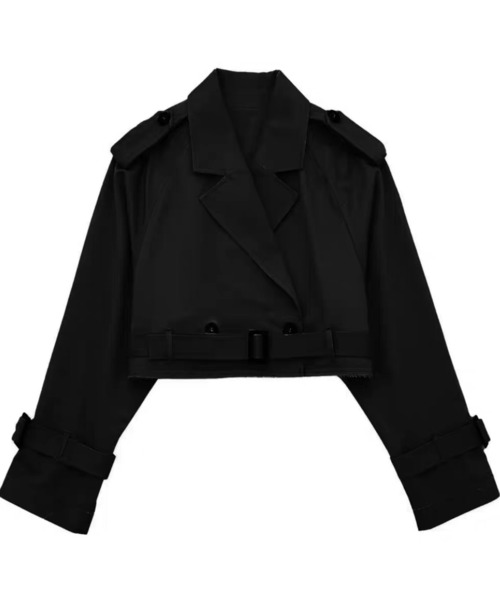 ROOPTOKYO（ループトウキョウ）の「▲ショート丈トレンチコート（トレンチコート・レディース・ブラック/ベージュ/ネイビー/カーキ・S/M/L/XS）」の11枚目の写真