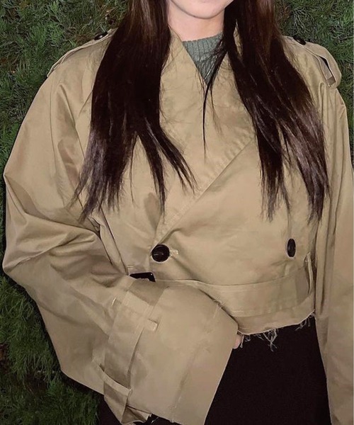 ROOPTOKYO（ループトウキョウ）の「▲ショート丈トレンチコート（トレンチコート・レディース・ブラック/ベージュ/ネイビー/カーキ・S/M/L/XS）」の17枚目の写真