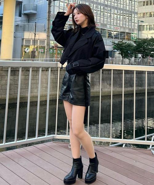 ROOPTOKYO（ループトウキョウ）の「▲ショート丈トレンチコート（トレンチコート・レディース・ブラック/ベージュ/ネイビー/カーキ・S/M/L/XS）」の22枚目の写真