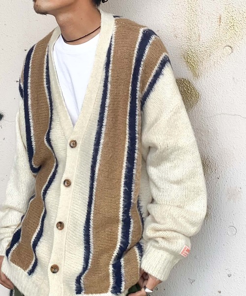 Java（ジャバ）の「《Javaジャバコラボ》大人のマルチカラー配色。ストライプ柄モヘアライクカーディガン（カーディガン/ボレロ・レディース・ブラウン/グリーン/アイボリー/ネイビー・LARGE/MEDIUM/SMALL/X-LARGE）」の12枚目の写真