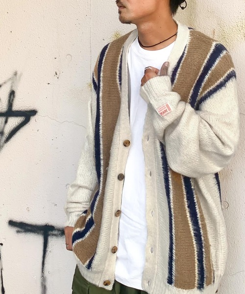 Java（ジャバ）の「《Javaジャバコラボ》大人のマルチカラー配色。ストライプ柄モヘアライクカーディガン（カーディガン/ボレロ・レディース・ブラウン/グリーン/アイボリー/ネイビー・LARGE/MEDIUM/SMALL/X-LARGE）」の13枚目の写真