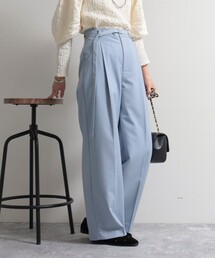 fredy emue | ベルト付きタックパンツ(スラックス)