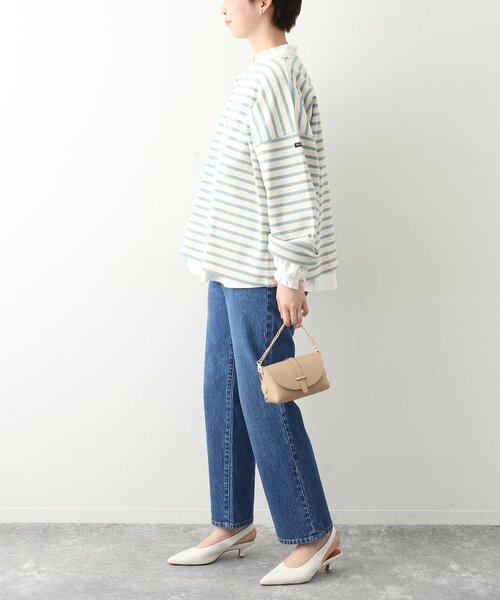 Leminor/ForSLOBEeverydayビッグボーダーカットソーネイビー セール】【Leminor/ルミノア】For SLOBE every day ビッグ