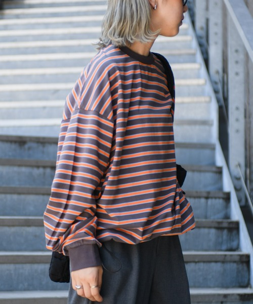 CIAOPANIC TYPY(チャオパニックティピー)の「■マルチボーダードロストロンTee(Tシャツ/カットソー・メンズ・オフホワイト/オレンジ/ブルー・MEDIUM/LARGE)」の17枚目の写真