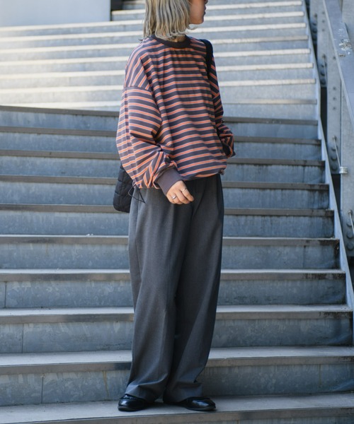 CIAOPANIC TYPY(チャオパニックティピー)の「■マルチボーダードロストロンTee(Tシャツ/カットソー・メンズ・オフホワイト/オレンジ/ブルー・MEDIUM/LARGE)」の7枚目の写真