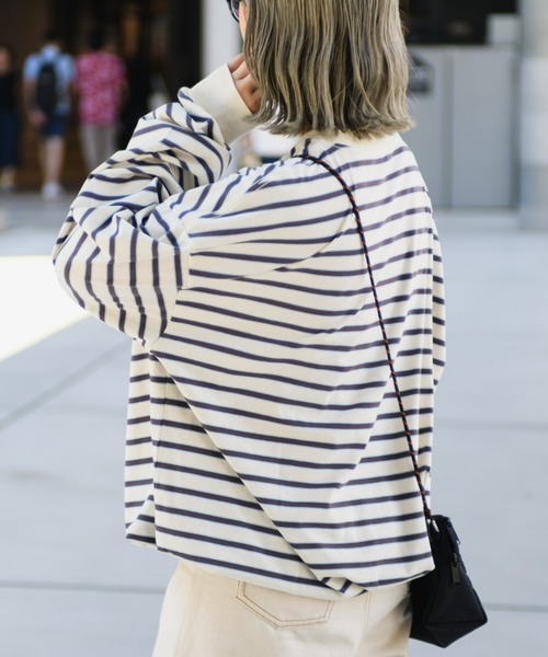 CIAOPANIC TYPY(チャオパニックティピー)の「■マルチボーダードロストロンTee(Tシャツ/カットソー・メンズ・オフホワイト/オレンジ/ブルー・MEDIUM/LARGE)」の9枚目の写真