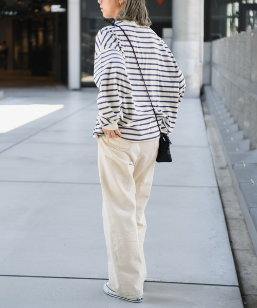 CIAOPANIC TYPY(チャオパニックティピー)の「■マルチボーダードロストロンTee(Tシャツ/カットソー・メンズ・オフホワイト/オレンジ/ブルー・MEDIUM/LARGE)」の21枚目の写真