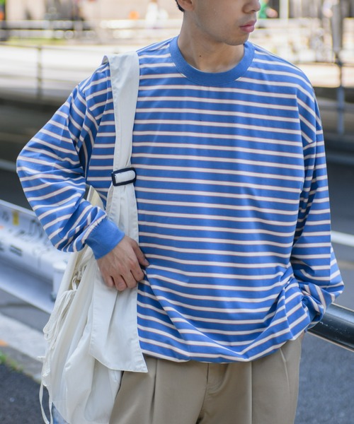 CIAOPANIC TYPY(チャオパニックティピー)の「■マルチボーダードロストロンTee(Tシャツ/カットソー・メンズ・オフホワイト/オレンジ/ブルー・MEDIUM/LARGE)」の10枚目の写真