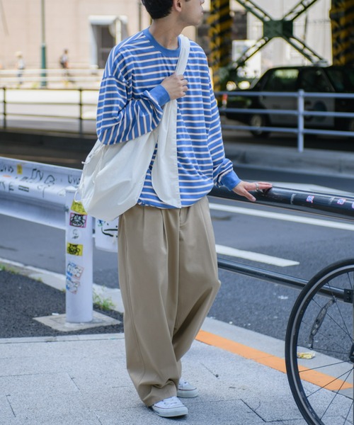 CIAOPANIC TYPY(チャオパニックティピー)の「■マルチボーダードロストロンTee(Tシャツ/カットソー・メンズ・オフホワイト/オレンジ/ブルー・MEDIUM/LARGE)」の22枚目の写真