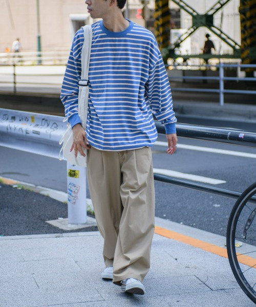 CIAOPANIC TYPY(チャオパニックティピー)の「■マルチボーダードロストロンTee(Tシャツ/カットソー・メンズ・オフホワイト/オレンジ/ブルー・MEDIUM/LARGE)」の6枚目の写真