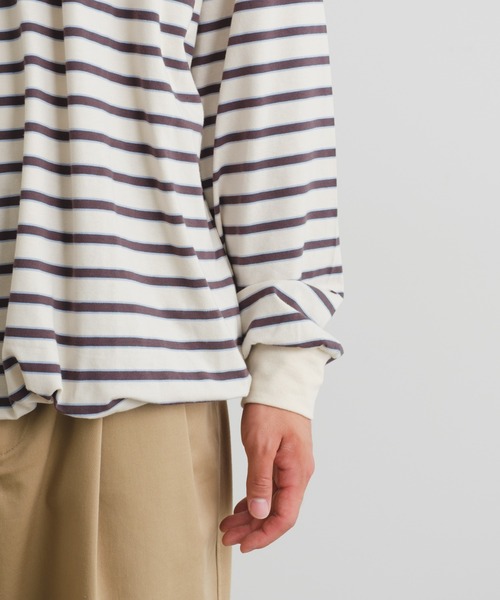 CIAOPANIC TYPY(チャオパニックティピー)の「■マルチボーダードロストロンTee(Tシャツ/カットソー・メンズ・オフホワイト/オレンジ/ブルー・MEDIUM/LARGE)」の8枚目の写真