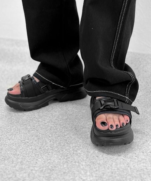 LVEU.（ラブユ.）の「【LVEU.】ステッチベイカーカーゴパンツ / ボトムス パンツ カーゴ レギュラー ストレート ステッチ カジュアル ベイカー ブラック（カーゴパンツ・レディース・ブラック・FREE）」の12枚目の写真