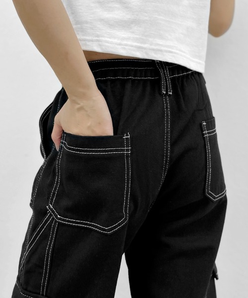 LVEU.（ラブユ.）の「【LVEU.】ステッチベイカーカーゴパンツ / ボトムス パンツ カーゴ レギュラー ストレート ステッチ カジュアル ベイカー ブラック（カーゴパンツ・レディース・ブラック・FREE）」の13枚目の写真