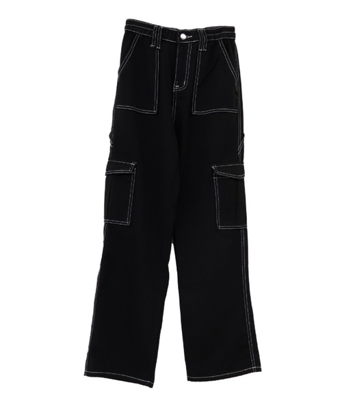 LVEU.（ラブユ.）の「【LVEU.】ステッチベイカーカーゴパンツ / ボトムス パンツ カーゴ レギュラー ストレート ステッチ カジュアル ベイカー ブラック（カーゴパンツ・レディース・ブラック・FREE）」の14枚目の写真