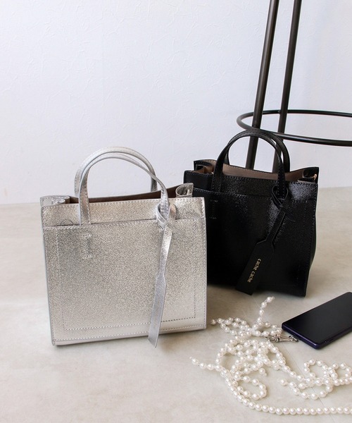 Three Four Time(スリーフォータイム)の「【cache cache 】メタリックナノパーテーション2WAYBAG(トートバッグ・レディース・シルバー/ブラック・FREE)」の16枚目の写真