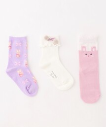any Fam（エニィファム）の「【3点セット】ソックス (ウサギポンポン)（ソックス/靴下・キッズ）」