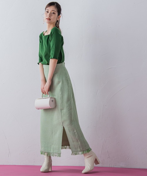 VICKY（ビッキー）の「【レディな印象を演出】5分袖ヒモ付カットソー《洗濯機で洗える》（Tシャツ/カットソー・レディース・レッド/ブラック/グリーン・M）」の12枚目の写真