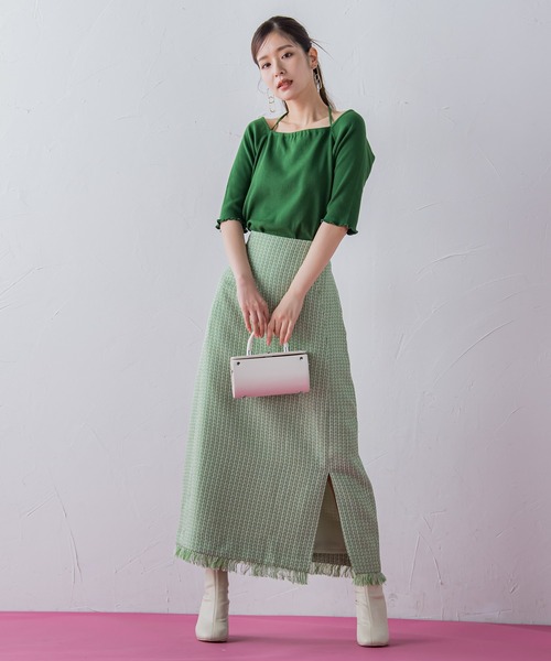 VICKY（ビッキー）の「【レディな印象を演出】5分袖ヒモ付カットソー《洗濯機で洗える》（Tシャツ/カットソー・レディース・レッド/ブラック/グリーン・M）」の13枚目の写真