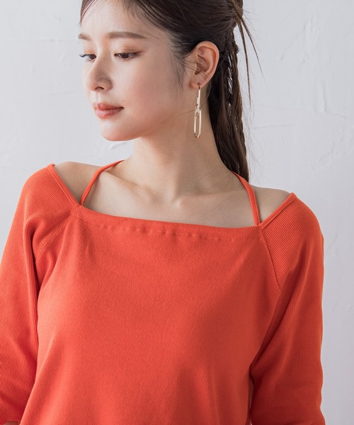 VICKY（ビッキー）の「【レディな印象を演出】5分袖ヒモ付カットソー《洗濯機で洗える》（Tシャツ/カットソー・レディース・レッド/ブラック/グリーン・M）」の19枚目の写真