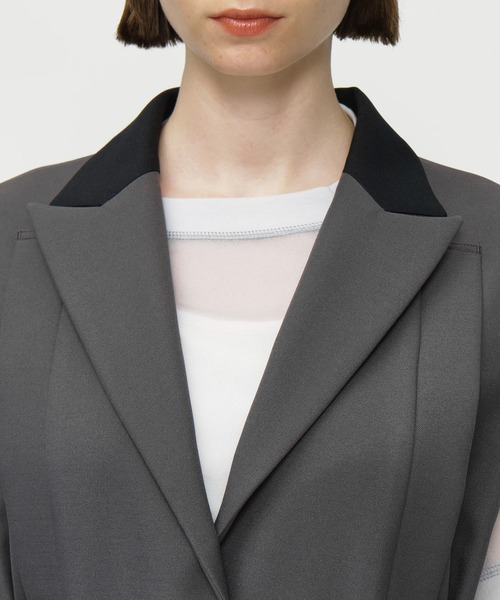 CITY TOKYO（シティトウキョウ）の「バイカラージレワンピース（ワンピース・レディース・グレー/グリーン・2/1）」の10枚目の写真