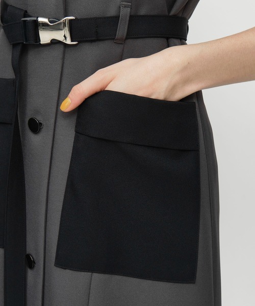 CITY TOKYO（シティトウキョウ）の「バイカラージレワンピース（ワンピース・レディース・グレー/グリーン・2/1）」の11枚目の写真