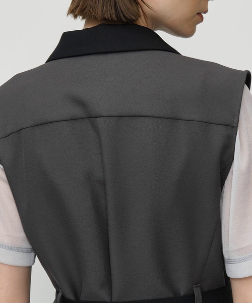 CITY TOKYO（シティトウキョウ）の「バイカラージレワンピース（ワンピース・レディース・グレー/グリーン・2/1）」の12枚目の写真