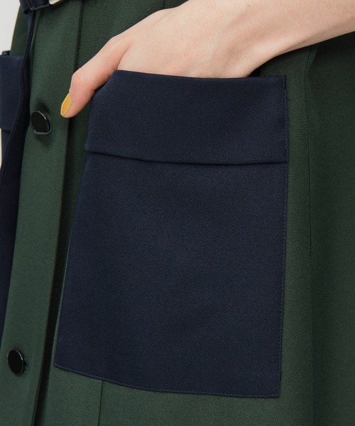 CITY TOKYO（シティトウキョウ）の「バイカラージレワンピース（ワンピース・レディース・グレー/グリーン・2/1）」の20枚目の写真