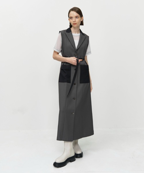 CITY TOKYO（シティトウキョウ）の「バイカラージレワンピース（ワンピース・レディース・グレー/グリーン・2/1）」の22枚目の写真