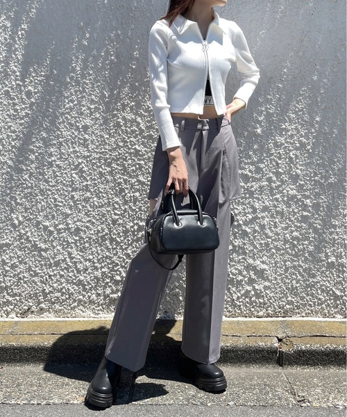 one way（ワンウェイ）の「Wジップ襟付きニット（Tシャツ/カットソー