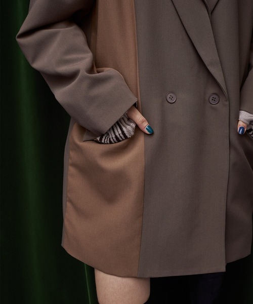 casane(カサネ)の「スリーブファスナージャケット(テーラードジャケット・レディース・ブラック/ブラウン・FREE)」の10枚目の写真