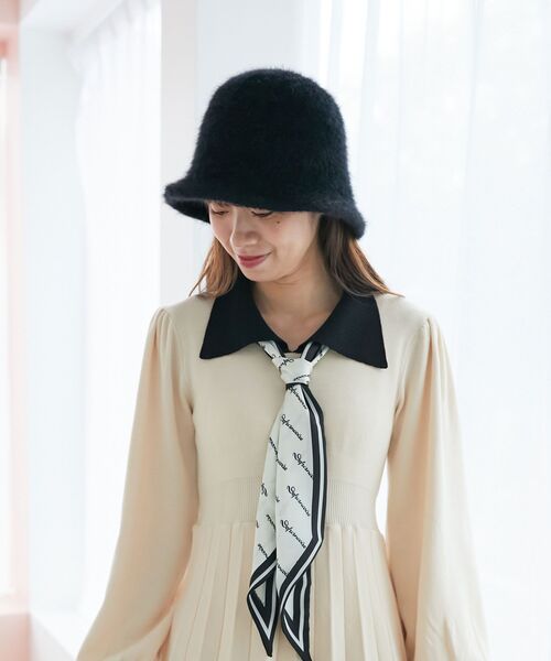 MAJESTIC LEGON（マジェスティックレゴン）の「クラシカルパネルハット（ハット・レディース・ブラック/ブラック系その他/アイボリー・FREE）」の22枚目の写真