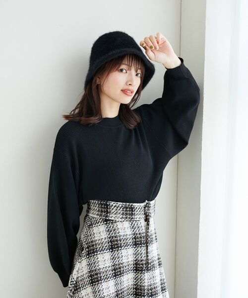 MAJESTIC LEGON（マジェスティックレゴン）の「クラシカルパネルハット（ハット・レディース・ブラック/ブラック系その他/アイボリー・FREE）」の21枚目の写真